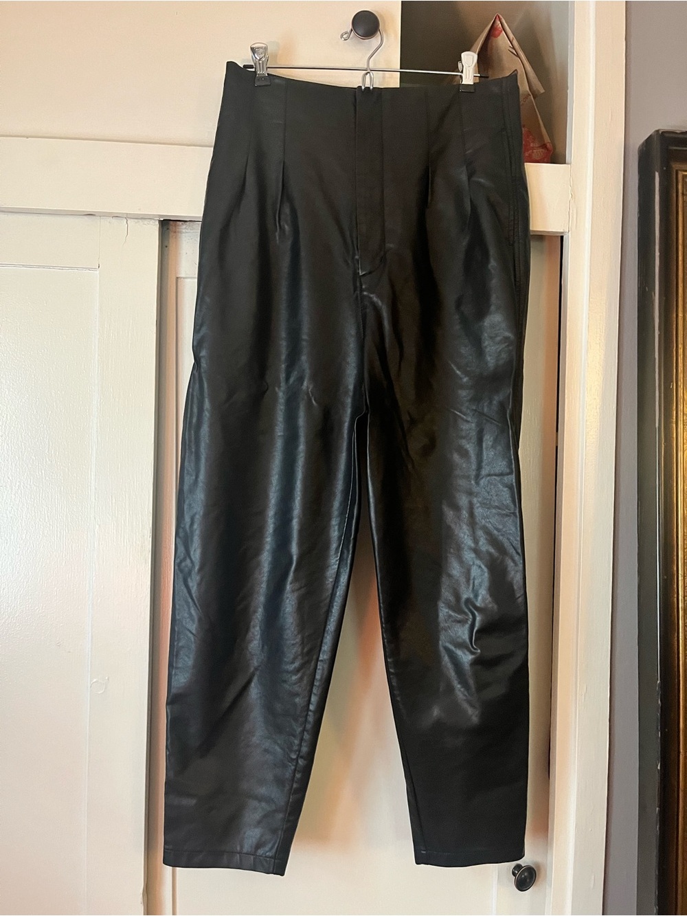 High waisted vegan leather pants